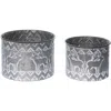 Transpac Metal Gray Christmas Rustic Reindeer Container Set Of 2 In Gray