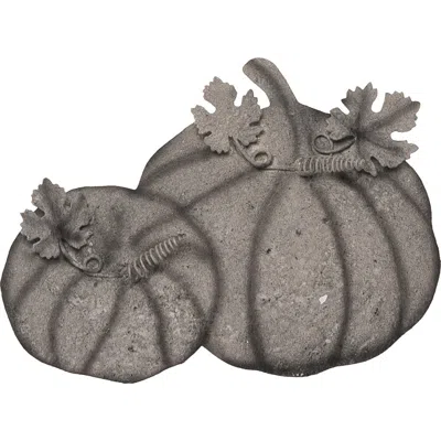 Transpac Metal Gray Harvest Whitewash Pumpkin Decor In Multi