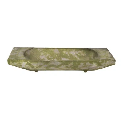 Transpac Metal Mossy Dough Bowl For Home Decor Spring Serving Platters Rustic Style In Green