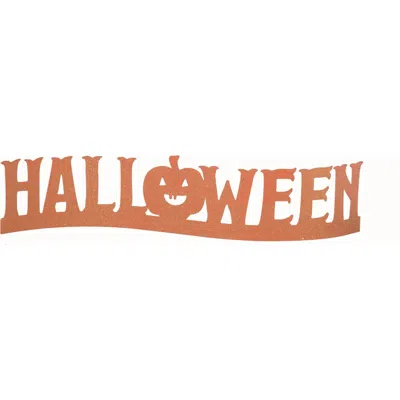 Transpac Metal Orange Halloween Glitz Sign In Multi
