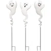Transpac Metal Silly Ghost Set Of 3 Halloween Home Decorations In White