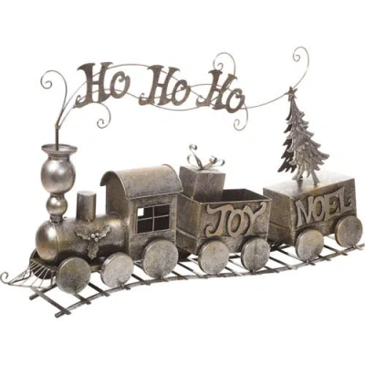 Transpac Metal Silver Train Model Decorative Piece In Multi