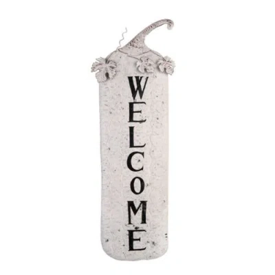 Transpac Metal Welcome Pumpkin Decor In White