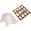 Transpac Mini Ceramic Turtles In White