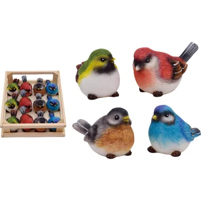 Transpac Mini Resin Bright Rainbow Birds In Multi
