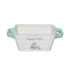 Transpac Mint Happy Easter Baker Ceramic Tabletop Baking Dish In White