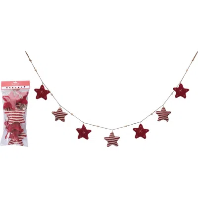 Transpac Multicolor Christmas Cottage Star Garland Pdecorative Banner