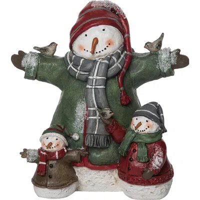 Transpac Multicolor Christmas Dress Up Snowman Family Figurines Decorative Resin Snowman Decor For H
