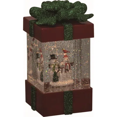 Transpac Multicolor Light Up Snowman Family Present Globe Decorative Led