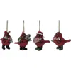 Transpac Multicolored Christmas Dressy Cardinal Ornament Set Of 4 In Multi
