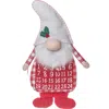 Transpac Multicolored Christmas Gingham Gnome Countdown Calendar In Red