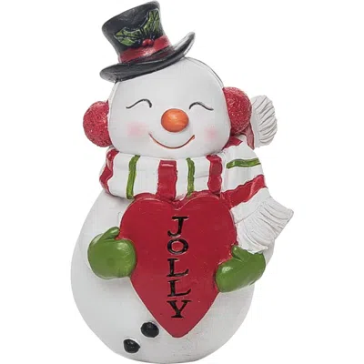 Transpac Multicolored Christmas Sweet Bright Snowman Figurine