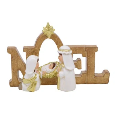 Transpac Noel Holy Family Nativity Scene In Brown