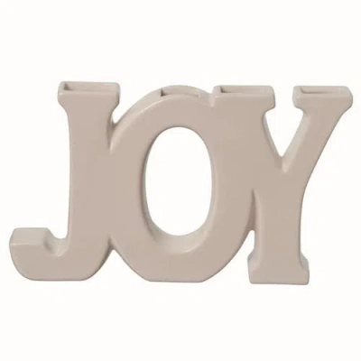 Transpac Off-white Christmas Joy Letter Bud Vase For Holiday Decor