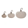 Transpac Off-white Harvest Vanilla Bean Pumpkin Set Of 3 Decorative Figurines In White