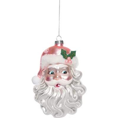 Transpac Pink Santa Ornament For Christmas Tree, Perfect Holiday Gift In Multi
