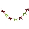 Transpac Plush Red And Green Bow Banner For Christmas Indoor Decor In Multi