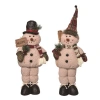 Transpac Plush Rustic Standing Snowman Set Of Two Christmas Decor In Multi