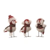 Transpac Plush Standing Bird Set Of 3 Christmas Decorations In White