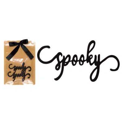 Transpac Plywood Spooky Word Scatter Set Of Halloween Decorative Objects In Multi