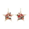 Transpac Plywood Star And Santa Snowman Decor Set Colorful Wood Figurines In Multi