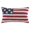 Transpac Polyester 24" Multicolor Patriotic Rectangular Flag Pillow In Red;white;blue