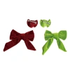 Transpac Pred And Green Bows Decorative Christmas Sculptures In Multi