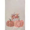 Transpac Pumpkin Floral Tea Towel Fall Harvest Kitchen Textile Gift In Multi