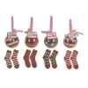 Transpac Red And Green Sock Ornament Set Of 4 For Holiday Cheer In Multi