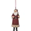 Transpac Red Coat Santa Ornament In Multi