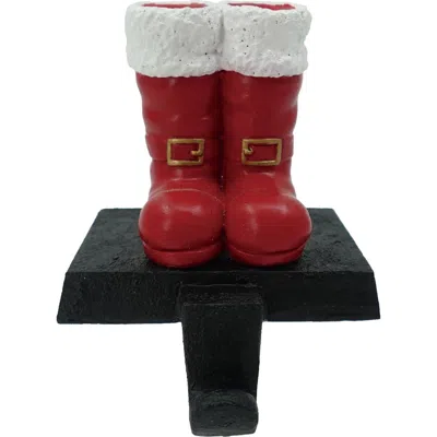 Transpac Red Resin Christmas Boots Stocking Holder For Mantel Decor