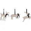 Transpac Resin Black Scarf Animal Ornament Set Of 3 Christmas Decor In White