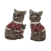 Transpac Resin Bundled Up Woodland Fox Figurine Set Of 2 Christmas Decor In Brown