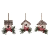Transpac Resin Cardinal Bird House Ornament Set Of Three Home Decor In Multi