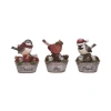 Transpac Resin Christmas Bird Figurine Set Of Three Home Decorations In Multi