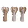 Transpac Resin Elegant Angel Figurine Set Of 3 Multicolored Decor In Multi