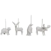 Transpac Resin Geometric Deer Ornament Set Of Christmas Decorations In Silver