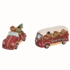 Transpac Resin Gingerbread Sweet Ride Figurine Set Of 2 Christmas Decor In Red