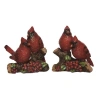 Transpac Resin Glitz Cardinal On Branch Set Of 2 Christmas Decor In Red