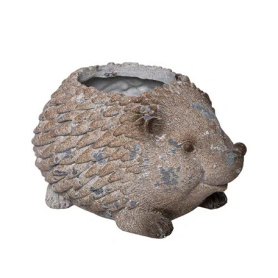 Transpac Resin Hedgehog Planter Multicolored For Spring Garden Decor In Brown