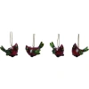 Transpac Resin Holly Leaf Cardinal Ornament Set Of Christmas Decor In Multi