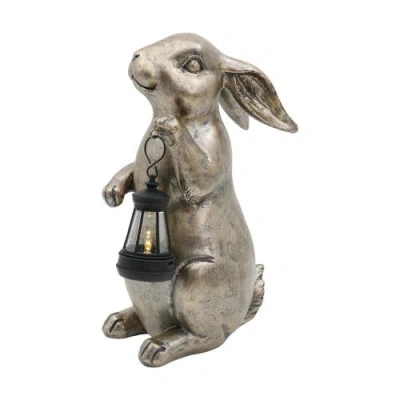 Transpac Resin Light Up Rabbit Led Decor Gold And Black For Spring Tabletop Lighting In Multi