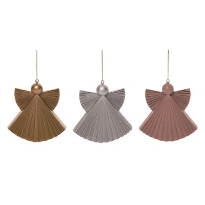 Transpac Resin Metallic Faux Paper Fold Ornament Set Of Christmas Decor In Multi