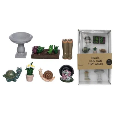 Transpac Resin Mini Garden Figurines In Multi