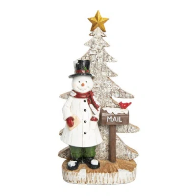 Transpac Resin Multicolored Christmas Snowman Mailbox Decor