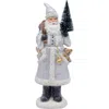 Transpac Resin Silver Gold Santa With Tree Decorative Figurine Holiday Decor In Multi