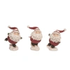 Transpac Resin Skiing Santa Figurine Set Of 3 Christmas Decor In Multi