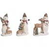 Transpac Resin Sweet Forest Snowman Figurine Set Of 3 Christmas Decor In White