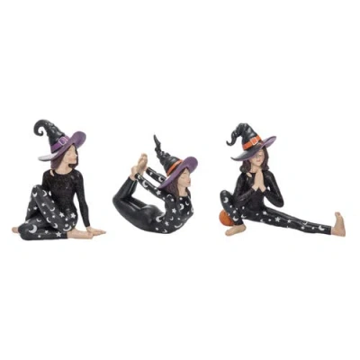 Transpac Resin Yoga Witch Figurine Set Of 3 Halloween Decor In Multi