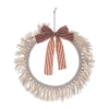 Transpac Sand Christmas Macrame Wreath Modern Floral Wreath For Decor In White